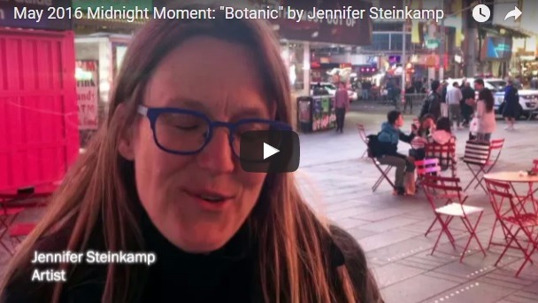 NYC's Times Square blossoms at midnight with artist's botanicals