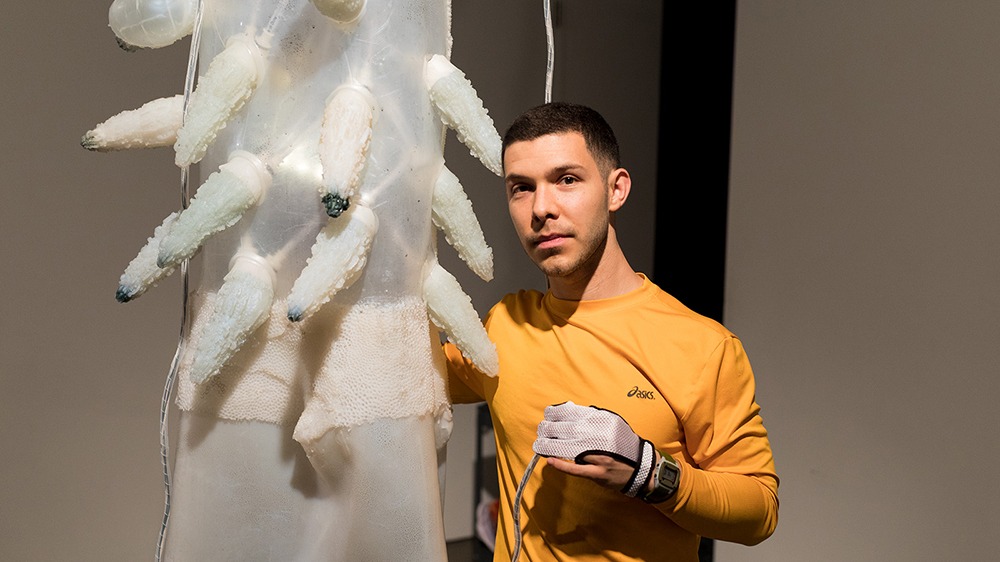 M.F.A. student presents exhibit with human interface, life-like technology