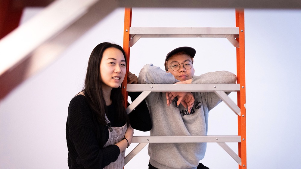 Design media arts students put on rule-bending exhibit with mixed art forms